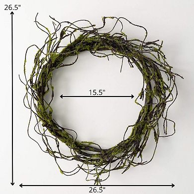 Sullivan's Artificial 26.5" Mossy Twig Wreath Wall Decor