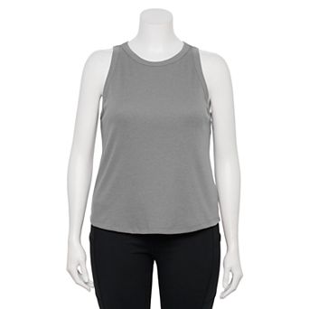 Juniors' Plus Size SO® High Neck Ribbed Tank Top