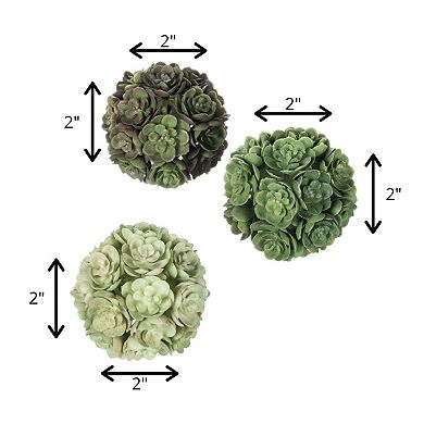 Sullivan's Set of 3 Artificial 2" Echeveria Orb Table Decor