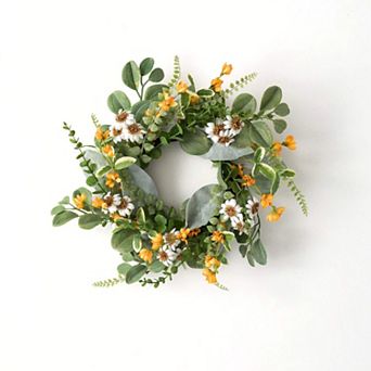 Sullivan's Artificial 18" Daisy Marigold Blooms Ring