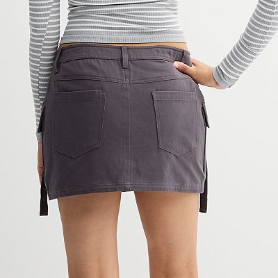 Juniors' Harper & Ivy Twill Mini Cargo Skirt