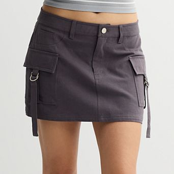 Juniors' Harper & Ivy Twill Mini Cargo Skirt
