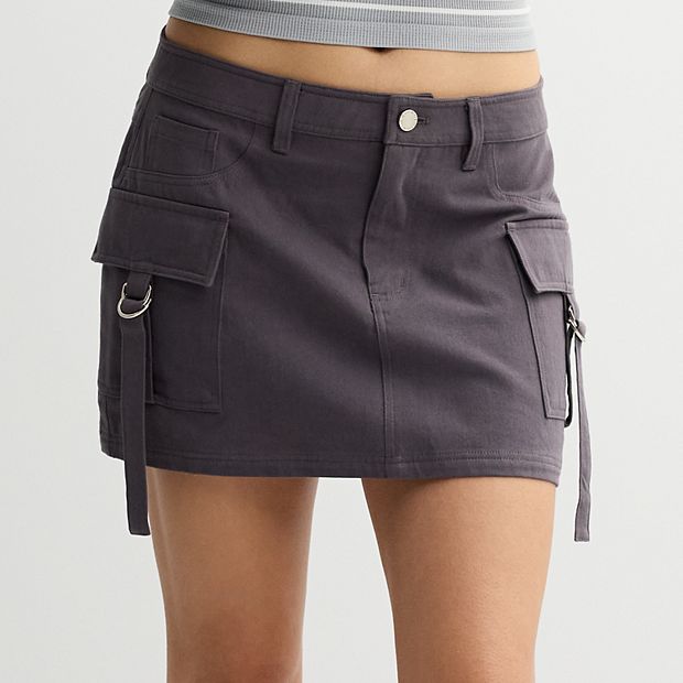 Juniors' Harper & Ivy Twill Mini Cargo Skirt