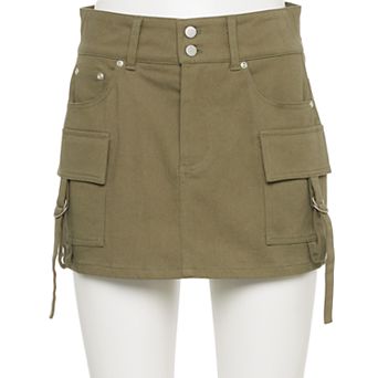 Juniors' Harper & Ivy Twill Mini Cargo Skirt