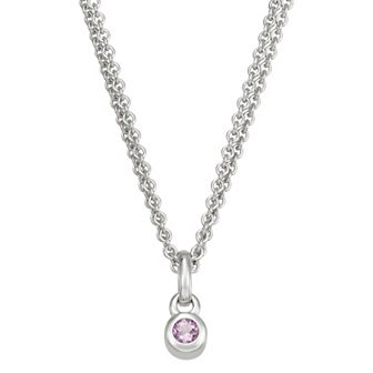 Sterling Silver Amethyst Charm Necklace