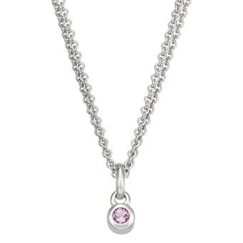 Sterling Silver Amethyst Charm Necklace
