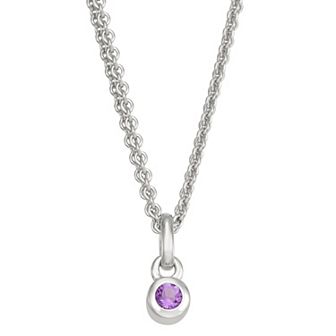 Sterling Silver Amethyst Pendant Necklace
