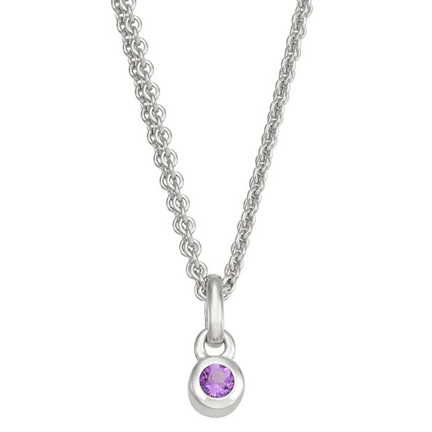 Sterling Silver Amethyst Pendant Necklace Women s Size 18
