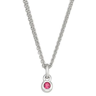 Sterling Silver Pink Tourmaline Pendant Necklace