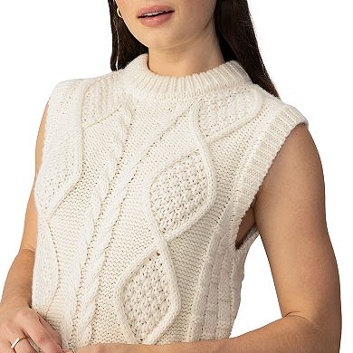 Sanctuary The Cable Knit Sweater Vest- Oatmeal main image 1