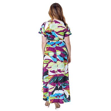 Women's 24Seven Comfort Apparel V-Neck High Low Wrap Dress