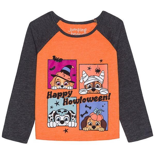 Toddler Girl Jumping Beans® Paw Patrol Happy Howloween Raglan Graphic Tee - Orange Heather (2T)