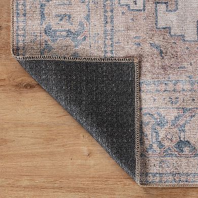 World Rug Gallery Faded Bohemian Machine Washable Rug