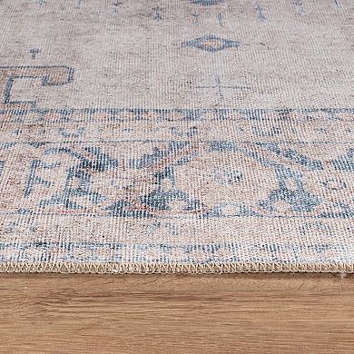 World Rug Gallery Faded Bohemian Machine Washable Rug