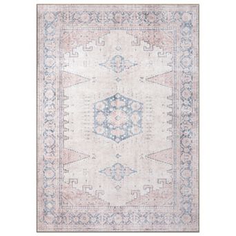 World Rug Gallery Faded Bohemian Machine Washable Rug