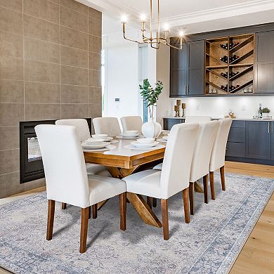 World Rug Gallery Transition Bordered Vintage Machine Washable Rug