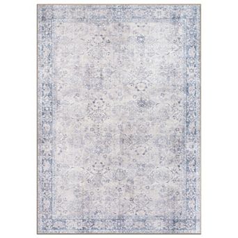 World Rug Gallery Transition Bordered Vintage Machine Washable Rug