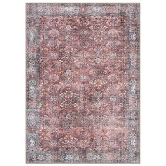World Rug Gallery Transition Bordered Vintage Machine Washable Rug