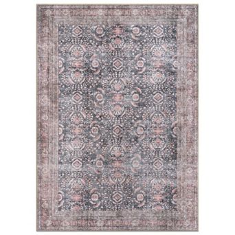 World Rug Gallery Faded Burst Medallion Machine Washable Rug