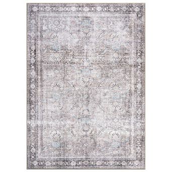 World Rug Gallery Faded Burst Medallion Machine Washable Rug