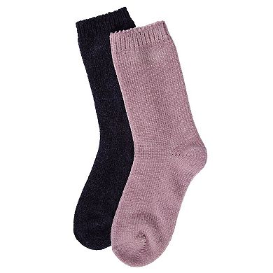 Solid Chenille Crew Sock 2 Pair Pack