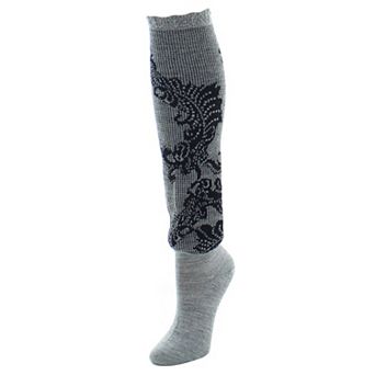 Natori Women's Feather Lace Wool-blend Knee Socks