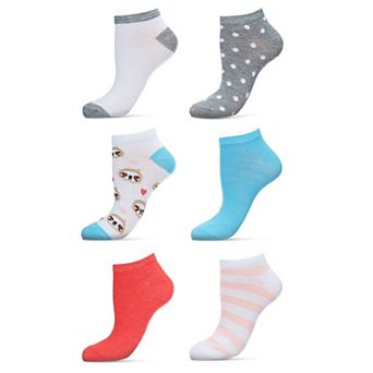 6 Pair Women's Sloth Faces Low Cut Socks