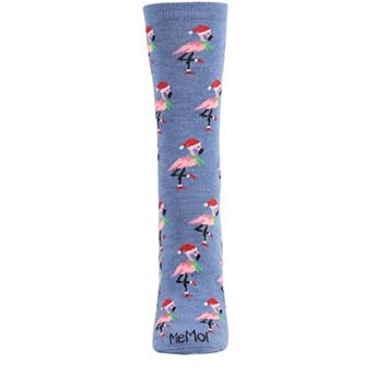 Festive Flamingos Holiday Crew Socks