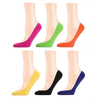 6-Pack Women's No-Show Microfiber Shoe Liners