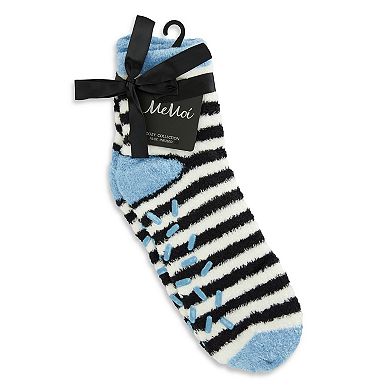 Colorblock Fuzzy Non-skid Socks With Aloe