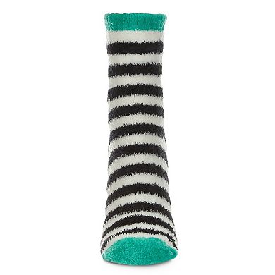 Colorblock Fuzzy Non-skid Socks With Aloe