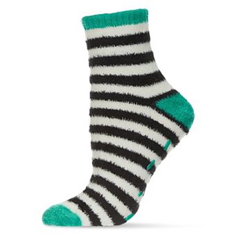 Colorblock Fuzzy Non-skid Socks With Aloe