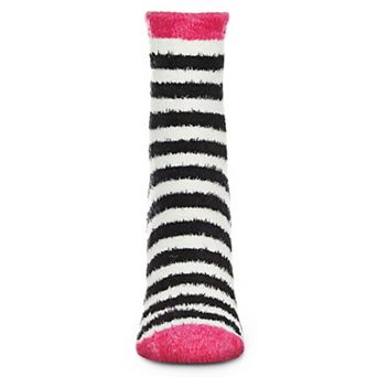Colorblock Fuzzy Non-skid Socks With Aloe