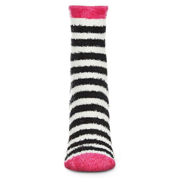 Colorblock Fuzzy NonSkid Socks with Aloe