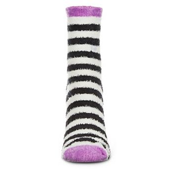 Colorblock Fuzzy Non-skid Socks With Aloe
