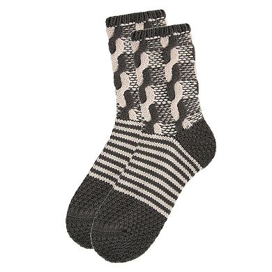 Women's Cable Twist Sweater Knit Soft Cozy Crew Sock