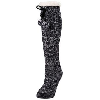 Silpi Lattice Pom-Pom Accent Knee High Sock