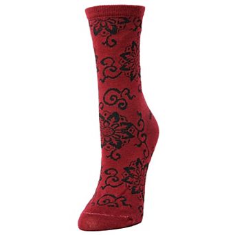 Medallion Wool Blend Crew Socks