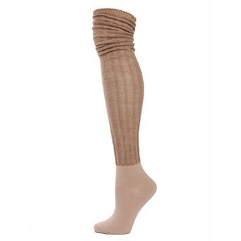 Rib Over The Knee Contrasting Foot Sock