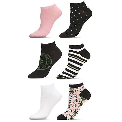 6 Pairs Women's Think Green Low Cut Socks