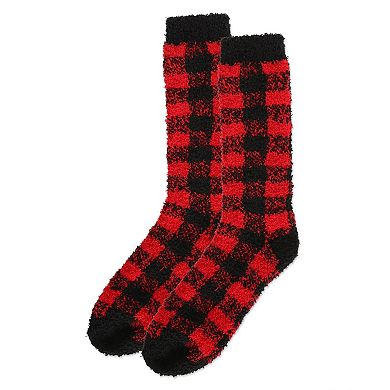 Men's Buffalo Plaid Cozy Crew Socks