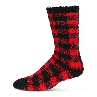 Men's Buffalo Plaid Cozy Crew Socks
