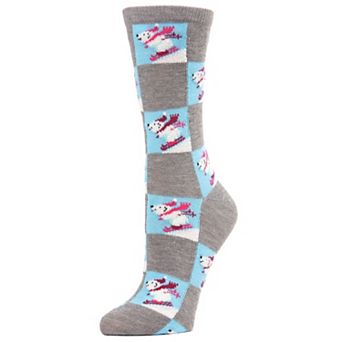 Skiing Polar Bear Holiday Crew Sock