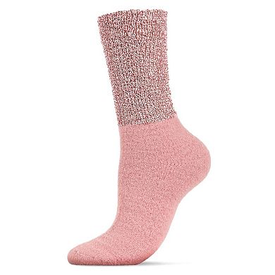 Women's Lamb Net Mod Two-Tone Loose-Knit Crew Sock