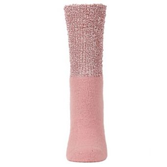 Women's Lamb Net Mod Two-Tone Loose-Knit Crew Sock