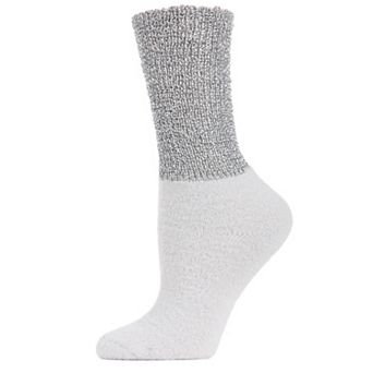 Women's Lamb Net Mod Two-Tone Loose-Knit Crew Sock