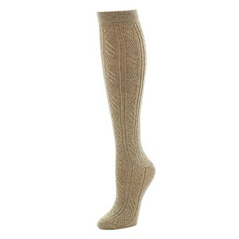 Mixed Schiffli Strip Knee High Sock
