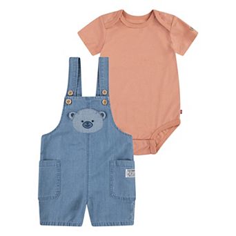 Baby & Toddler Boys Levi's® Bear Shortalls and Short Sleeve Bodysuit 2 pc Set