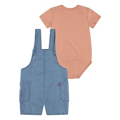Toddler Boys Levi's® Bear Shortalls and Short Sleeve Bodysuit 2-Piece Set