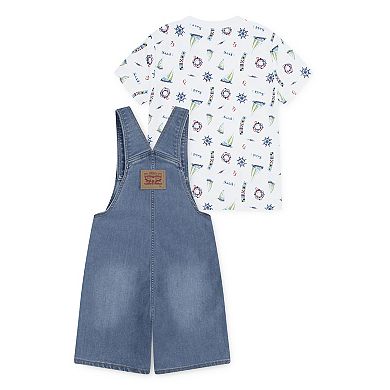 Toddler Boys Levi's® Denim Shortalls & Sailing T-shirt 2-Piece Set